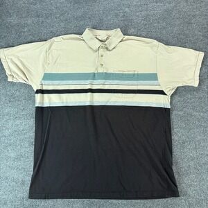Arrow Tournament Mens Polo Shirt XL Striped Colorblock Golf Preppy Blokecore